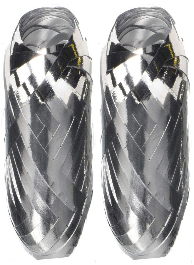 2-Pack - Berwick-Offray - Silver Glitter - Splendorette Crimped Curling Ribbon - BCE12-82 - Bundle of 2 Mini Kegs - Each is 66 ft per Keg.